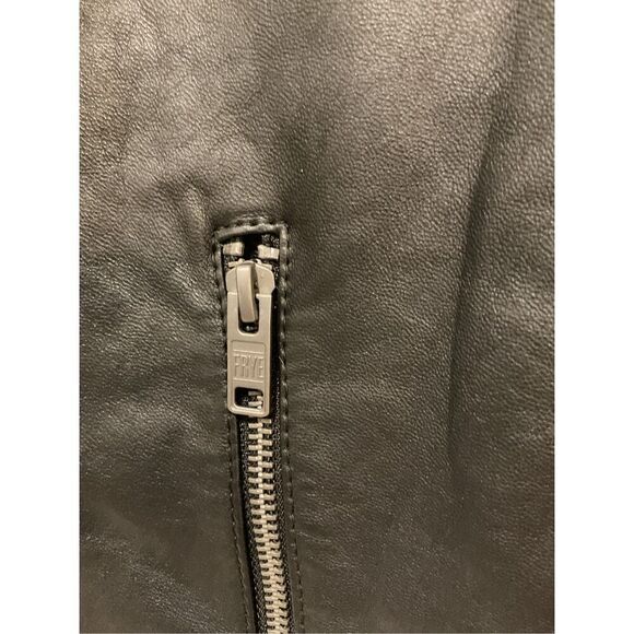 FRYE Men's Black Nappa Long Sleeve Lamb Leather Full Zip Motorcycle Jacket XL - Picture 6 of 13